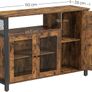 Sideboard, kitchen cabinet, storage cabinet, with 3 doors, for living room, kitchen, dining room, 110 x 33 x 75 cm, industrial style, vintage brown-black Image 5