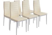 Durable faux leather upholstery Set of 6 dining chairs