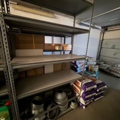 Rivet Shelving 2130h x 1220w x 457d 6 level angled 250kg UDL laminated timber for sale - very good condition