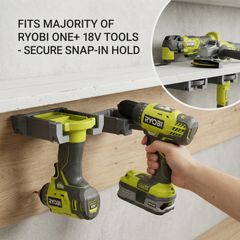Tool holder for the majority of Ryobi power tools