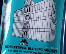 Glass Ashtray. EBS Building Society. 50 years.