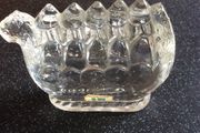 Lindshammer Crystal Glass Viking Boat Paperweight Vintage