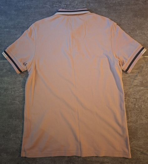 Fred Perry Men's Twin Tipped Polo Shirt Dusty Pink Rose Size L