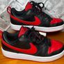 Nike Court Borough Boys/Girls Low Top Trainers UK4 EUR36.5 Red/Black Image 3