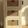 Strawbridge three drawer solid wood/wicker unit Image 5