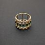 Art Deco Style Emerald Stone Crystal Statement Gold Ring Image 4