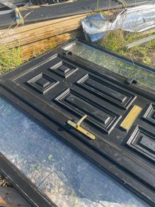 External door & 2 windows upvc black .