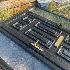 External door & 2 windows upvc black .