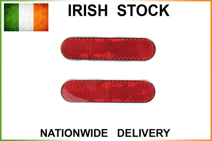 Eclipse/Oblong Motorcycle Safety Reflectors - Red