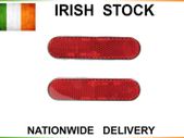 Eclipse/Oblong Motorcycle Safety Reflectors - Red