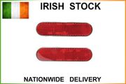 Eclipse/Oblong Motorcycle Safety Reflectors - Red