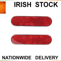Eclipse/Oblong Motorcycle Safety Reflectors - Red