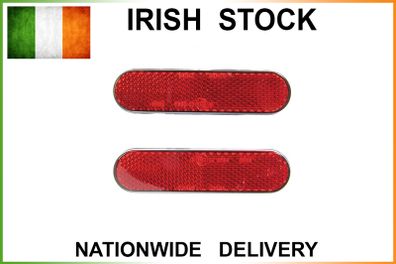 Eclipse/Oblong Motorcycle Safety Reflectors - Red