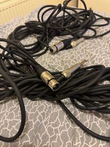 Pair of Stagg jack to female xlr 3m cables