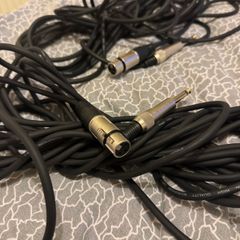 Pair of Stagg jack to female xlr 3m cables