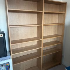 2x IKEA Billy bookcase, oak effect, 202x80x28cm