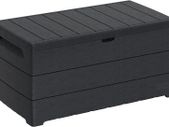 Cedargrain Durabox 416 Litre/ 110 Gallon, Outdoor Plastic Deck Box and Garden Furniture Organizer, Woodgrain Texture, Lockable Plastic Cushion Box, Grey