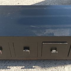 Solid wood coffee table with storage drawers