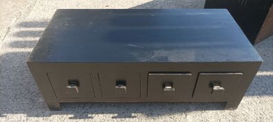 Solid wood coffee table with storage drawers