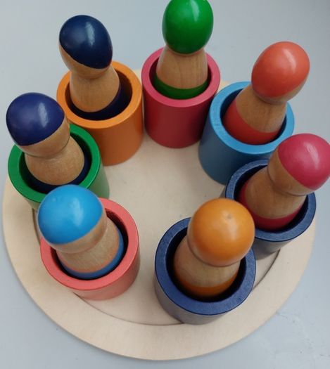 Wooden Toy Peg dolls (1507)(A3) mr 3