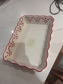 New hand painted baking dish cm 30,2 x 21 x 6,2