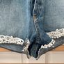 shorts miss selfridge size 10 denim shorts with lace detail button opening Image 3