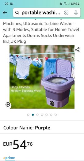 Travel   collapsing washing machine