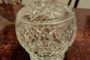 Heavy cut crystal lidded bowl