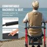 Rollator Walker for Seniors and Adult, Lightweight Aluminum Foldable Rolling Walker with Adjustable Seat and Handle, Outdoor Mobility Rollator Walker with 8" All Terrain Wheels, 300LBS Capacity Image 3