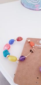 Hoop Earrings with Coloured Stones