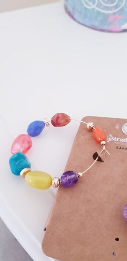 Hoop Earrings with Coloured Stones