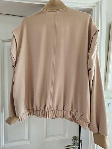 Beige Bomber Jacket