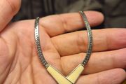Vintage Silver Tone V Necklace