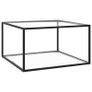 Tea Table Black with Tempered Glass 90x90x50 cm Image 2