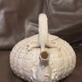 Rare Antique Belleek 1st Period Neptune Coral Teapot with Lid Early Black Mark Image 3