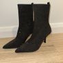 Stunning rhinestone black sock heeled boots UK6/39 Image 3