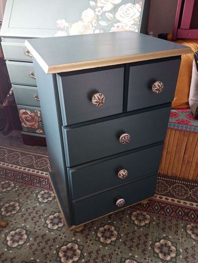 Upcycled old solid wood chest of drawers