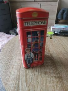 Vintage Churchills Devon Toffee Tin, Telephone Kiosk, Money Box,