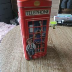 Vintage Churchills Devon Toffee Tin, Telephone Kiosk, Money Box,