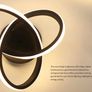 LED Ceiling Light 2 Rings Interweave Modern Creative White Black Ceiling Lamp for Hallway Office Bedroom Kitchen Living Room Warm White 22W MULTIPLE COLOURS AVAILABLE (FREE POSTAGE) Image 4