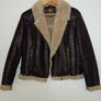 Saki Collection faux shearling aviator jacket / biker coat - Size 40 Image 2