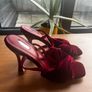 Burgundy Velvet Heels Size 7 UK Image 2