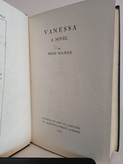 Vanessa: A Novel by Hugh Walpole (GT973)