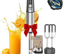 Immersion Blender, 1100W 2-in-1 Hand Held Blender with Full Copper Motor & Stainless Steel Body, 15 Speed & Turbo Mode Hand Mixer, Blade with Anti-scratch Coating, Stick with Beaters