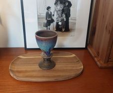 Wonderful Single Studio Art Pottery Goblet by Martin Branch Lyre Pottery, Cloncorban, Rossmore, Clonakilty, West Cork in a Fabulous Colourful Variegated Glaze. # Two