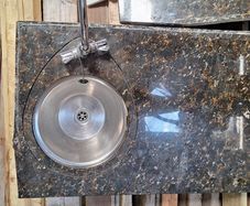 Granite worktop with sink