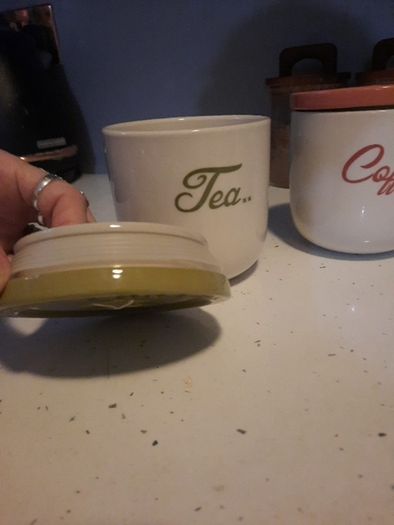 cute button ceramic tea and coffee canisters from next