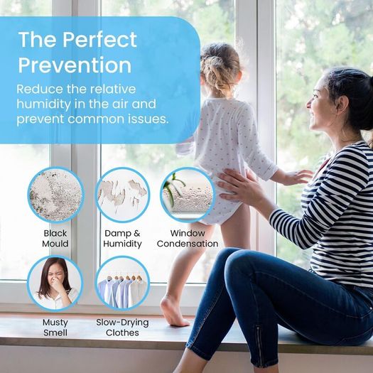 Dehumidifier 1500ml Portable Air Dehumidifier for Damp, Mould, Moisture in Home, Kitchen, Bedroom, Caravan, Office, Garage, Bathroom, Basement
