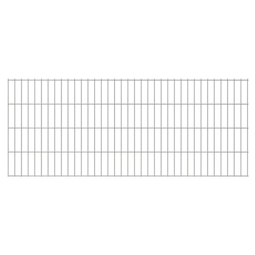 2D Garden Fence Panels 2.008x0.83 m 14 m (Total Length) Silver