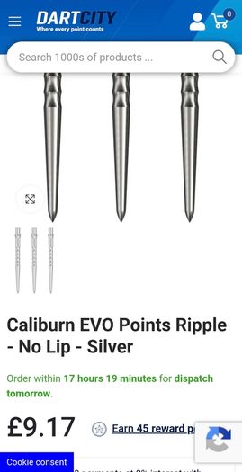 Caliburn Evo 36mm Darts Points